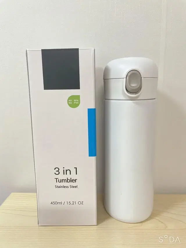 (새상품)화이트 스텐텀블러 450ml