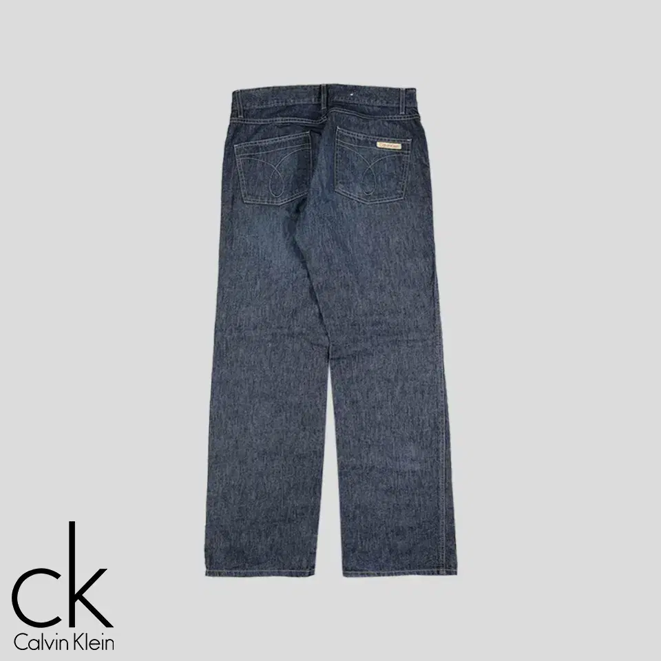 Calvin Klein Jins Mid-Blue Wash Cotton100 Semi Bootcut Jeans Denim Pants MADE I