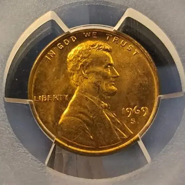 11060- 완전미사용 링컨1센트,1969년-S, PCGS MS64RD