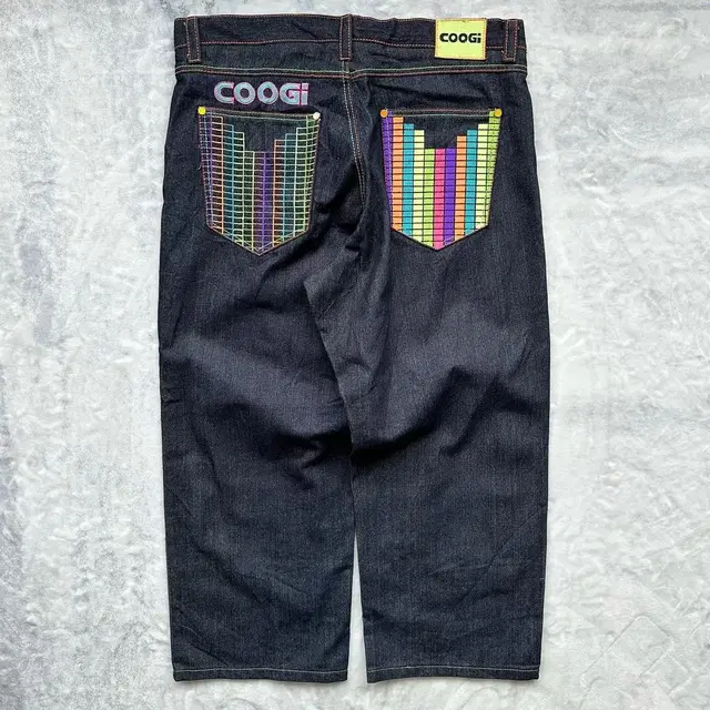 Coogi 90-00s 디지털 테트리스 데님팬츠