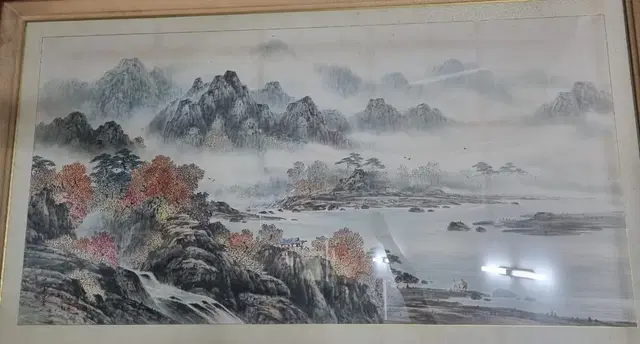 백당 윤명호/동양화/진품/그림/산수화/국전작가/심사위원