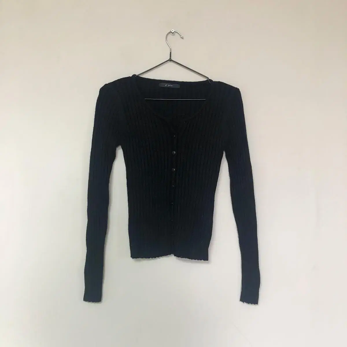 Vintage If you black ribbed cardigan