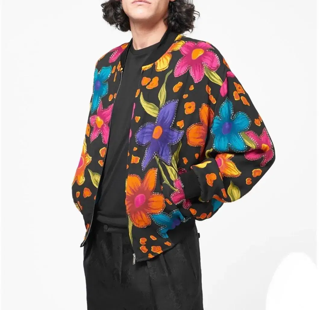 Saint Laurent Floral Print Crepe Bomber (52)