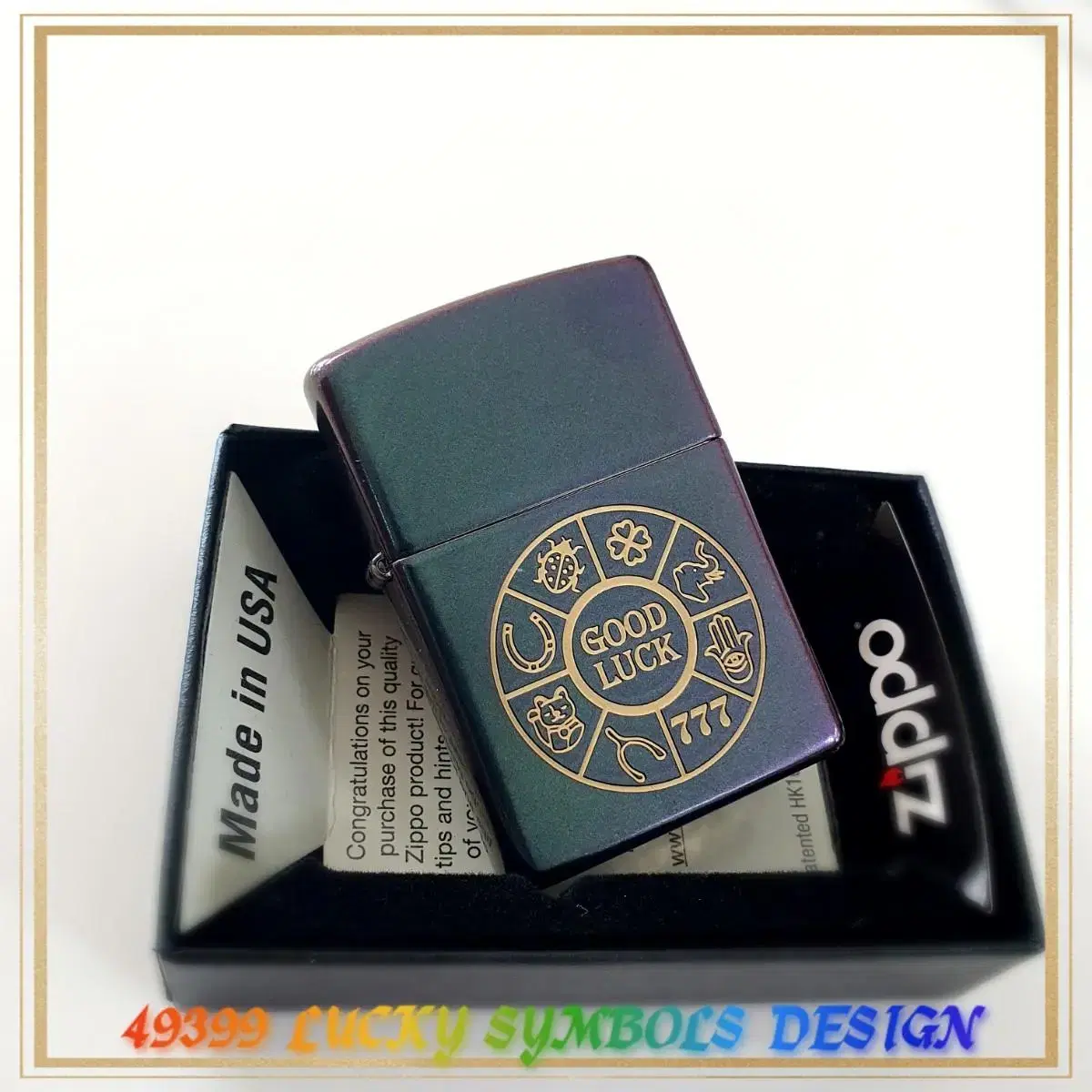 49399 LUCKY SYMBOLS DESIGN 정품 새 지포라이터