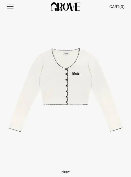 그로브스토어 grove 23SS BELLA CARDIGAN 아이보리