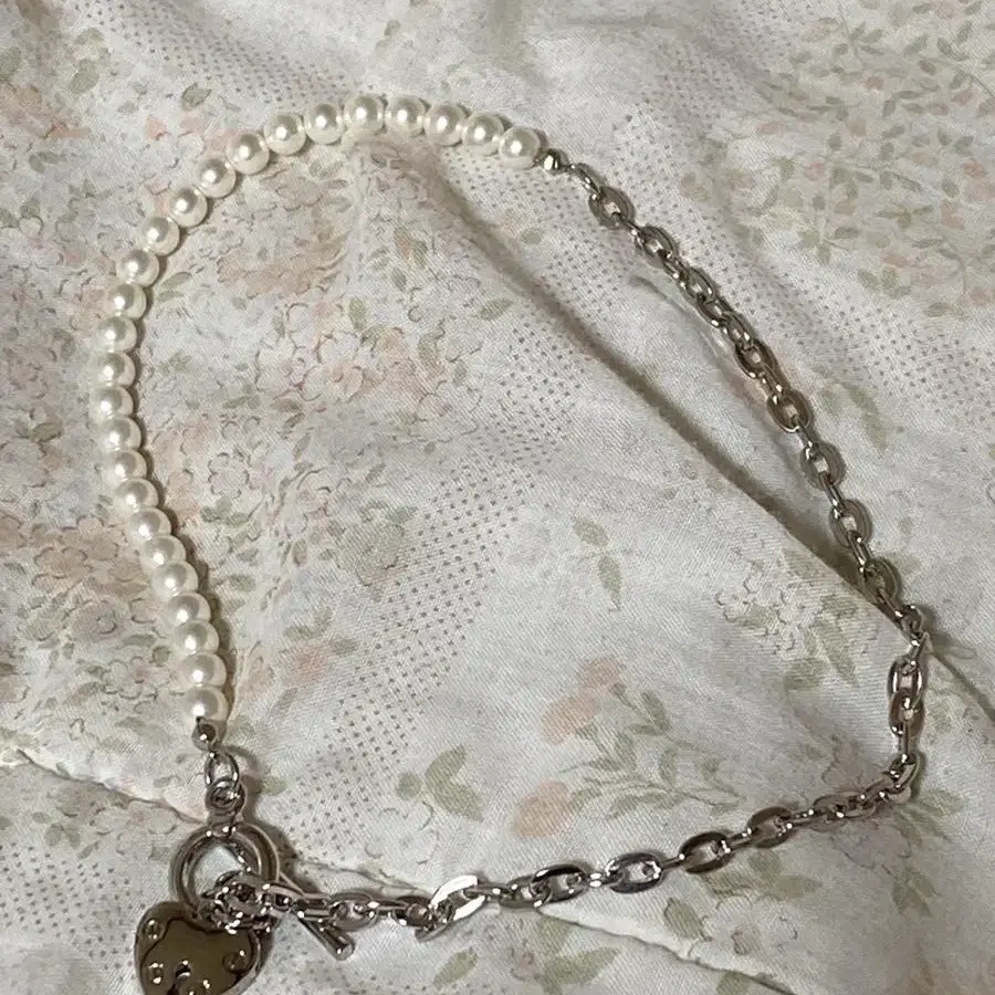 헤이 진주목걸이 heart toggle pearl necklace