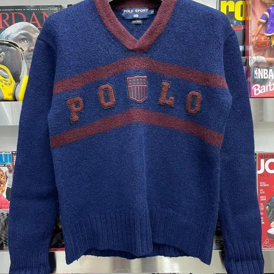 90s 폴로스포츠 polo sport v neck wool knit