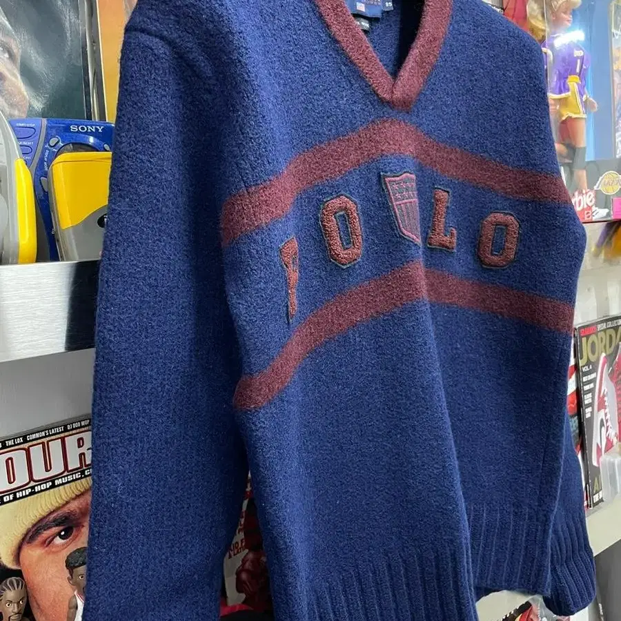 90s 폴로스포츠 polo sport v neck wool knit