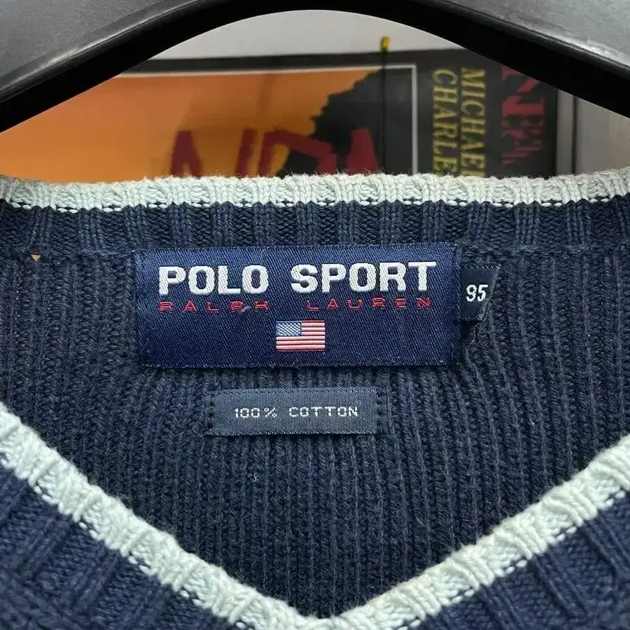 90s polo sport shield v neck knit 폴로스포츠