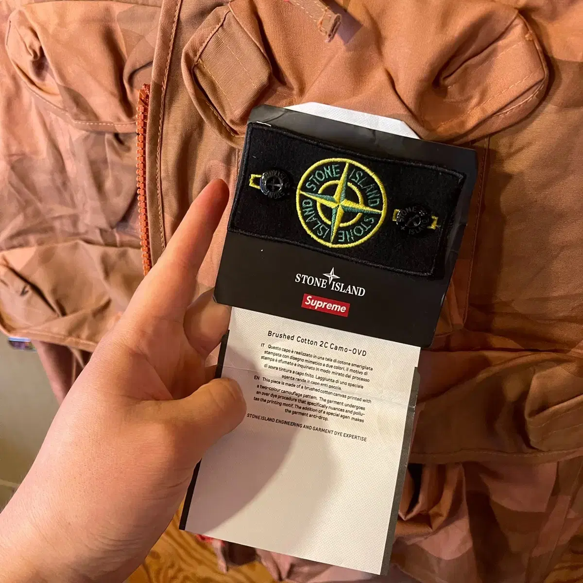 Stone Island X Supreme Collaboration Cargo Vest Coral Jo Selling New.