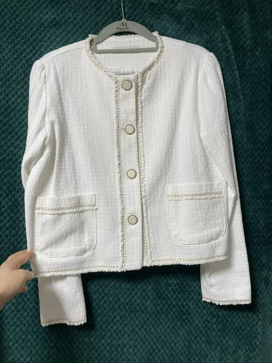 (%Year-end wardrobe clearance)BuyByBySub Tweed Jacket White