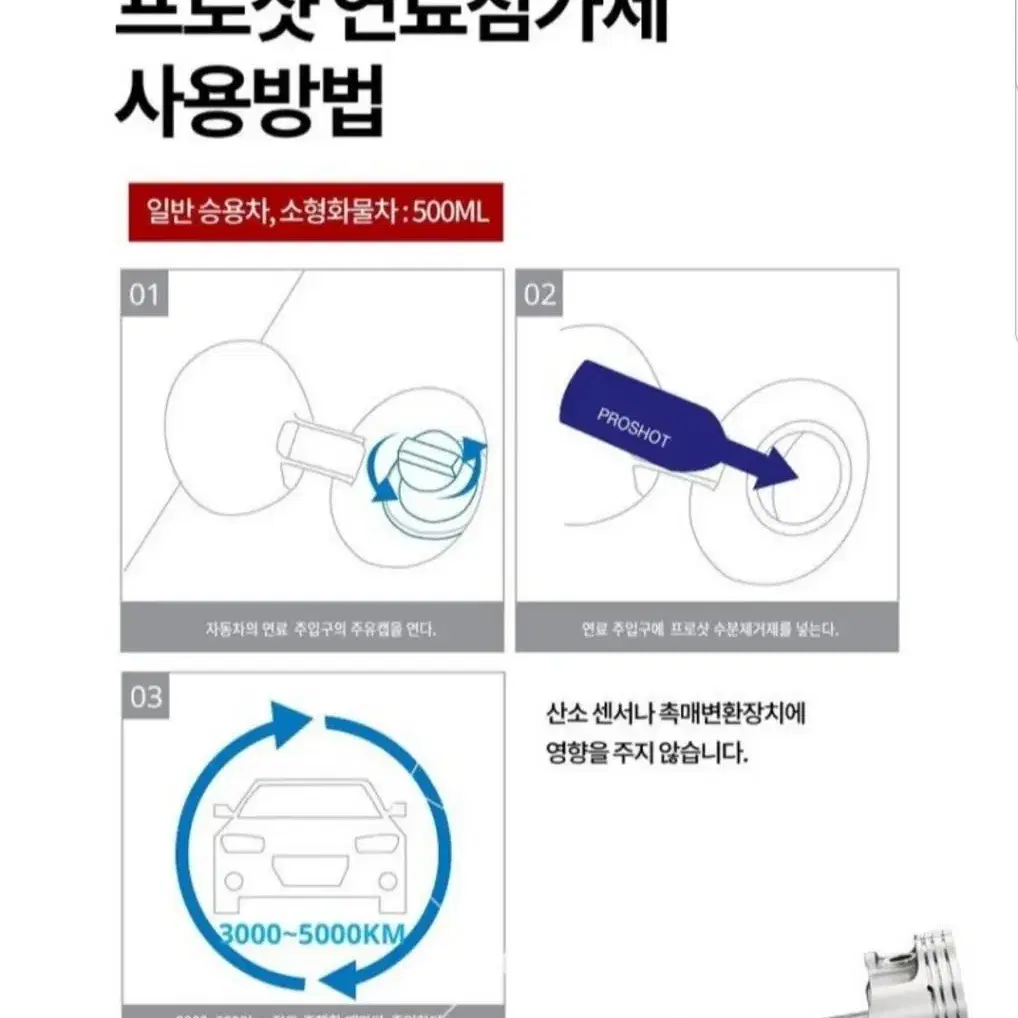 대림기업 프로샷 연료첨가제 휘발유/디젤 500ml 엔진오일