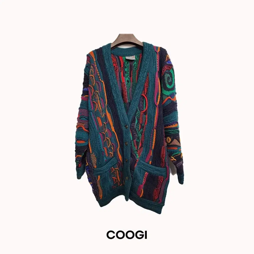 [COOGI]쿠지 케이블 니트 울 가디건