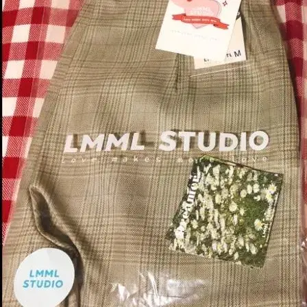 lmml studio check 체크 볼버튼 자켓 반바지 셋업 그레이