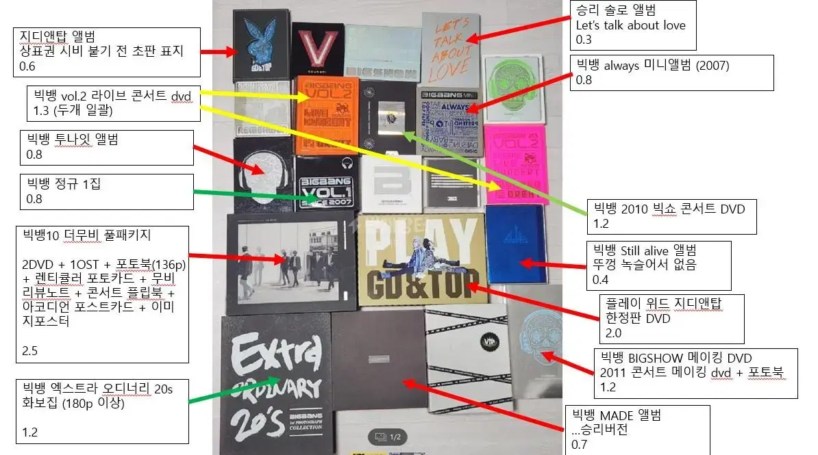 빅뱅 앨범 / 각종 굿즈 / 포스터 / 기타등등 있습니다~ 문의주세