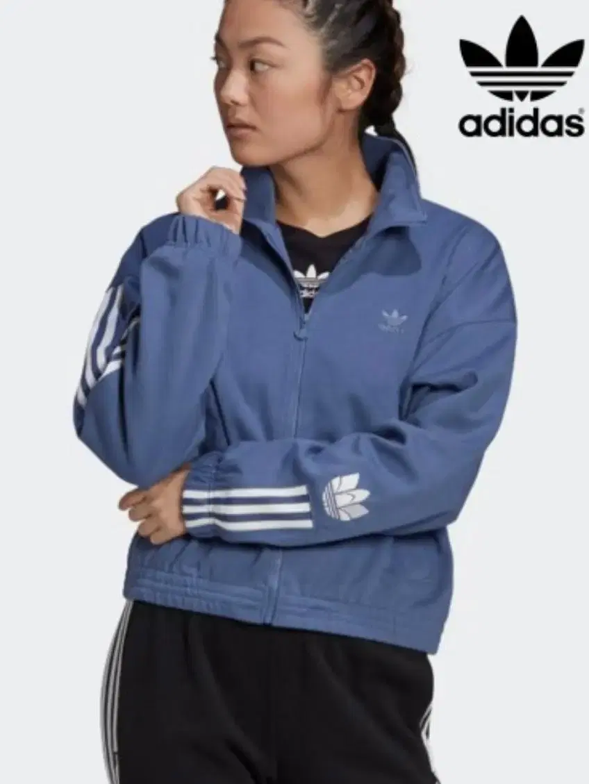 Adidas Crop Track Top Jersey Bloo