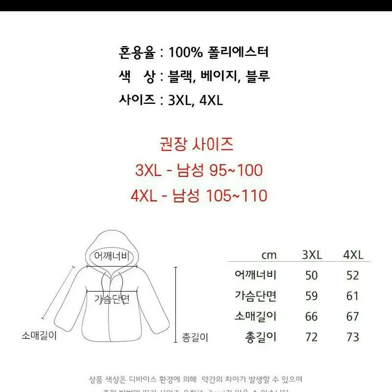 남성 다갖춘 근본 바람막이 후드자켓 점퍼