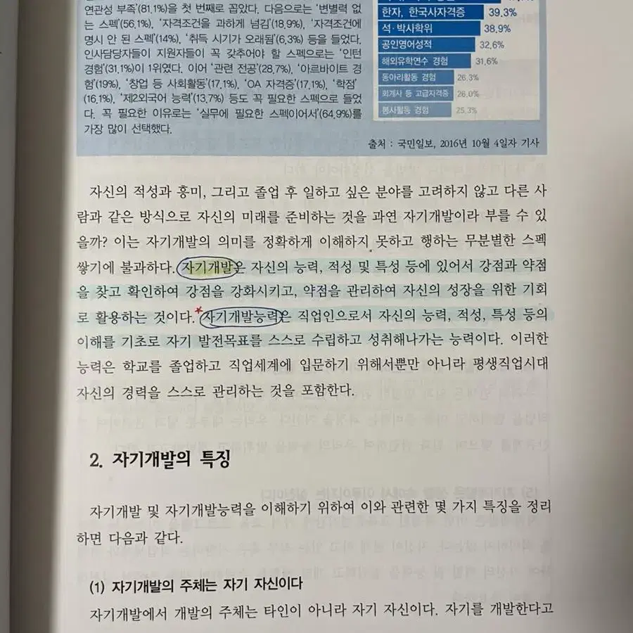 up 자기개발능력 양성원