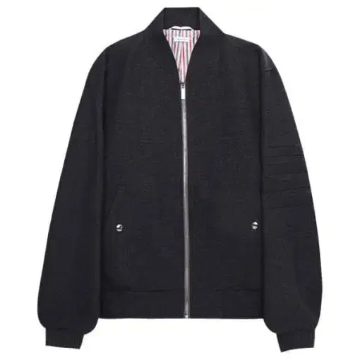 [4] Thom Browne 4-bar wool knit bloom jacket in gray