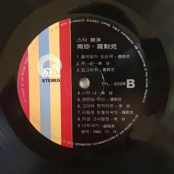 귀한음반/방송국용/남진 나훈아 - 스타경연 LP