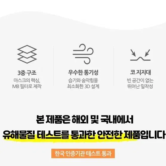 [무료배송 50매 x 4박스 총 200매] 성인용 일회용 마스크 3중구조