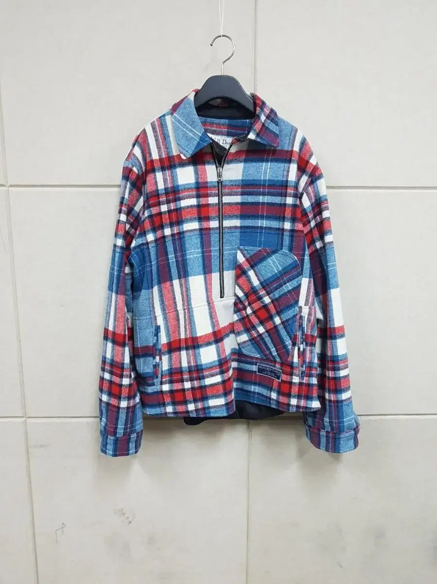 Luxury - Weldon Genuine bloo 100% wool check anorak shirt size 46