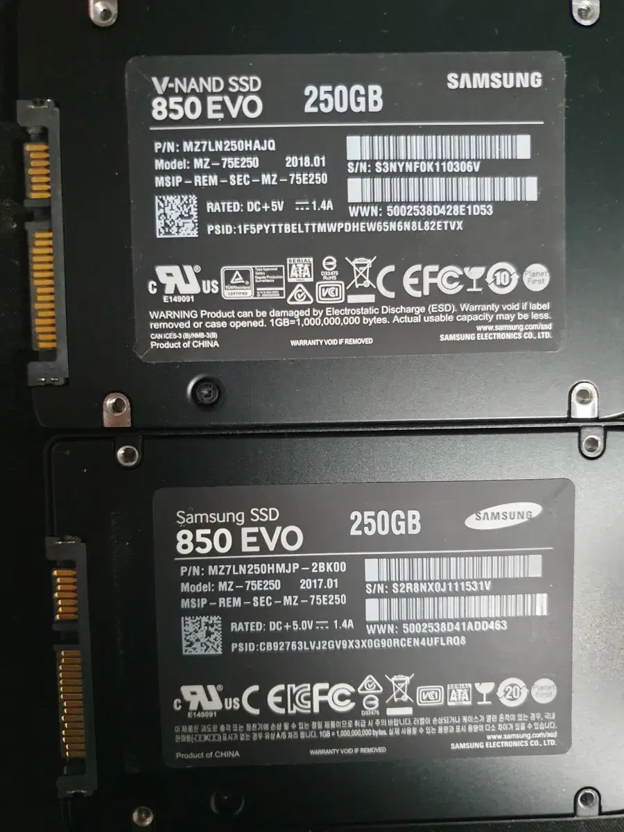 SSD 860EVO 250GB 850PRO 256GB등 각각 팝니다