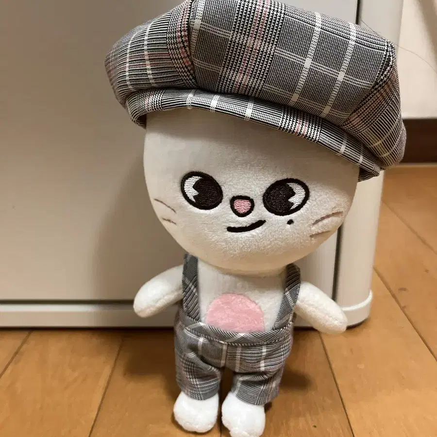 10cm 15cm 20cm 인형옷 유치원 베레모 체크 모자 세트