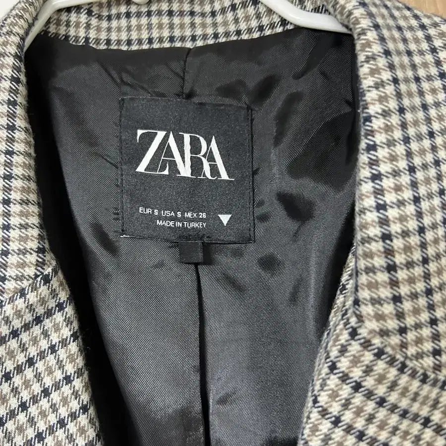 zara 자라 오버사이즈 체크 블레이저 자켓 s (교신, 교환O)