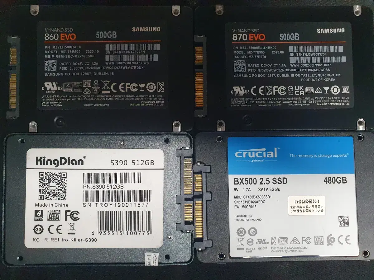 870 EVO, 860 EVO 500GB 등 SSD 팝니다