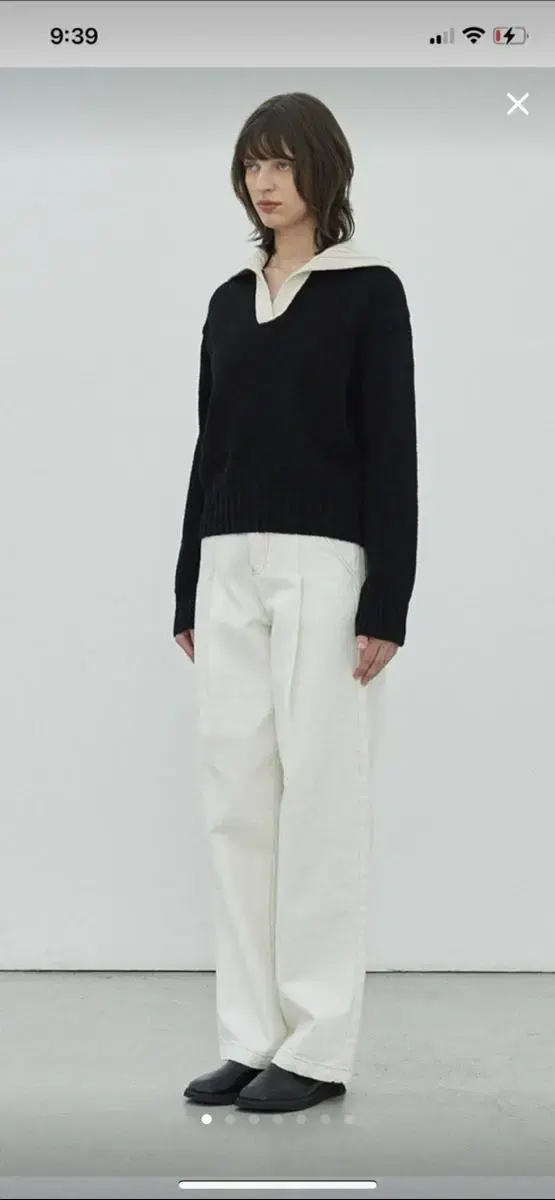 다이애그널 TUCK WIDE DENIM PANTS_WHITE