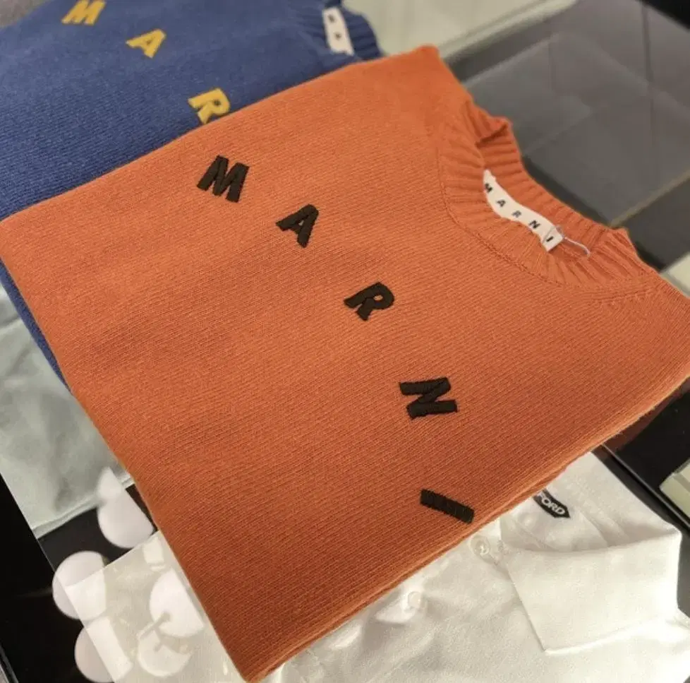 One-time wear Marni cashmere logo embroidered knit