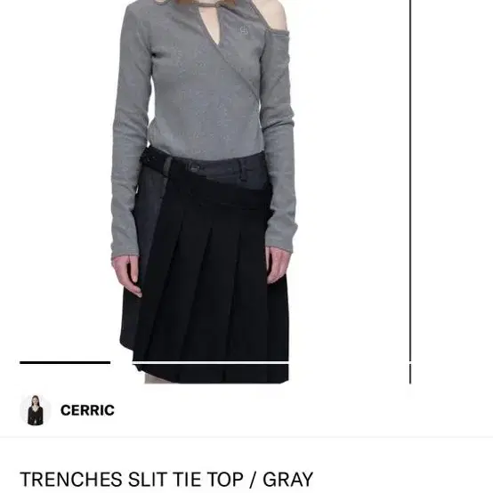 세릭 TRENCHES SLIT TIE TOP / GRAY