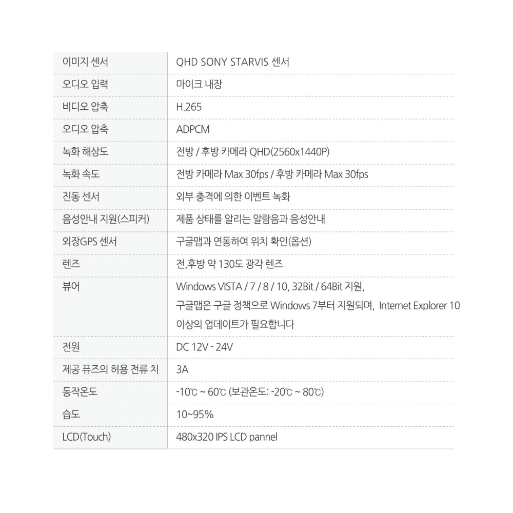 [새제품/설치쿠폰] 한문철 블랙박스 / QVS100 / 128기가