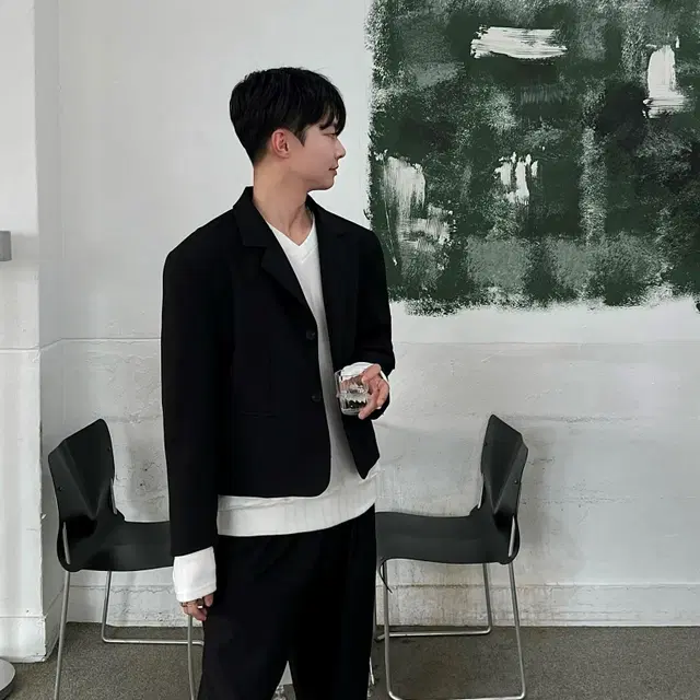 [기획] Minimal crop short jacket 남자 미니멀 자켓