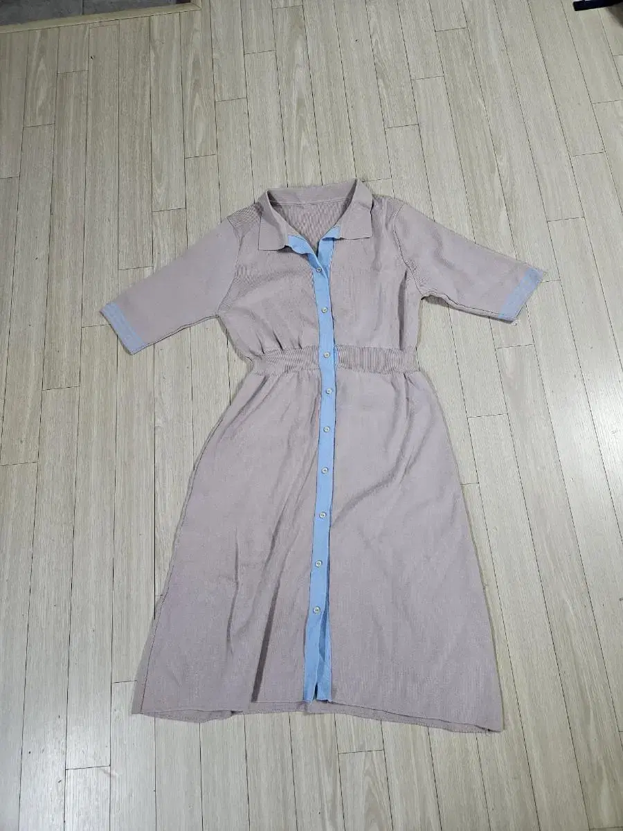 7-part short-sleeved knit ONEPIECE