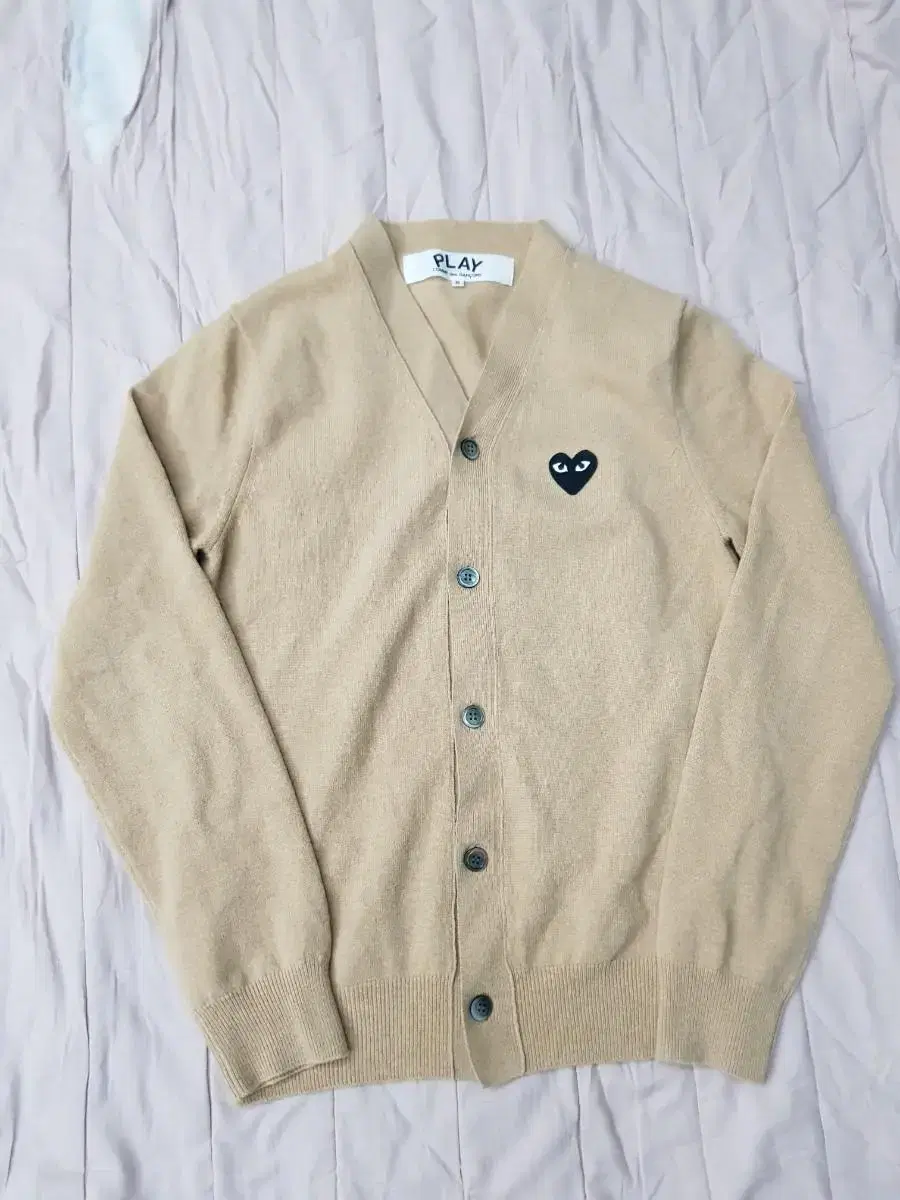 [S]Comme des Garçons Song Black and Pen Beige Cardigan