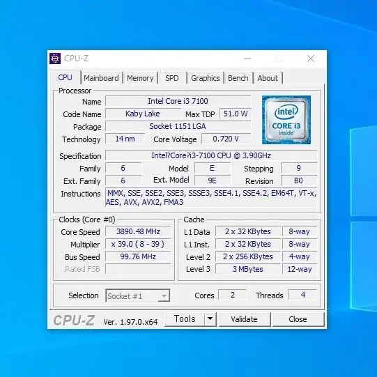 인텔 코어 i3-7세대 7100 (카비레이크) +쿨러