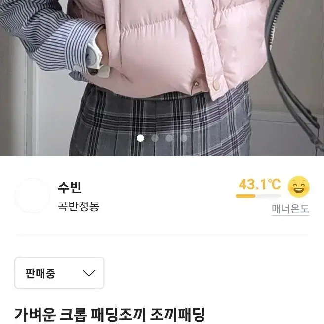 크롭 조끼패딩