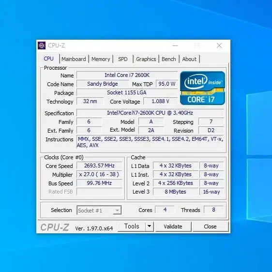 인텔 코어 i7-2세대 2600K(샌디브릿지)쿨러X