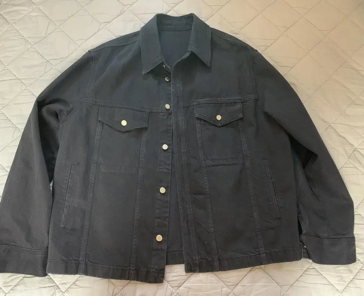 Solid Homme 21SS Black and Blue Denim Jacket Size 46