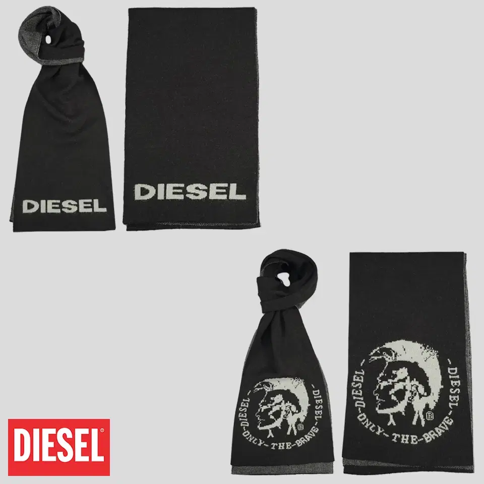 DIESEL 디젤 피그먼트 블랙 그레이 스펠링 브레이브맨 빅패턴 아크릴