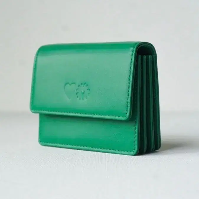 택포) 생긴대로 Flower heart wallet green 카드지갑