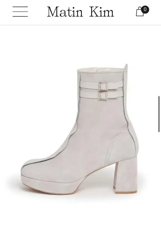 마뗑킴 ROUND ANKLE BOOTS IN LIGHTGREY 앵클부츠