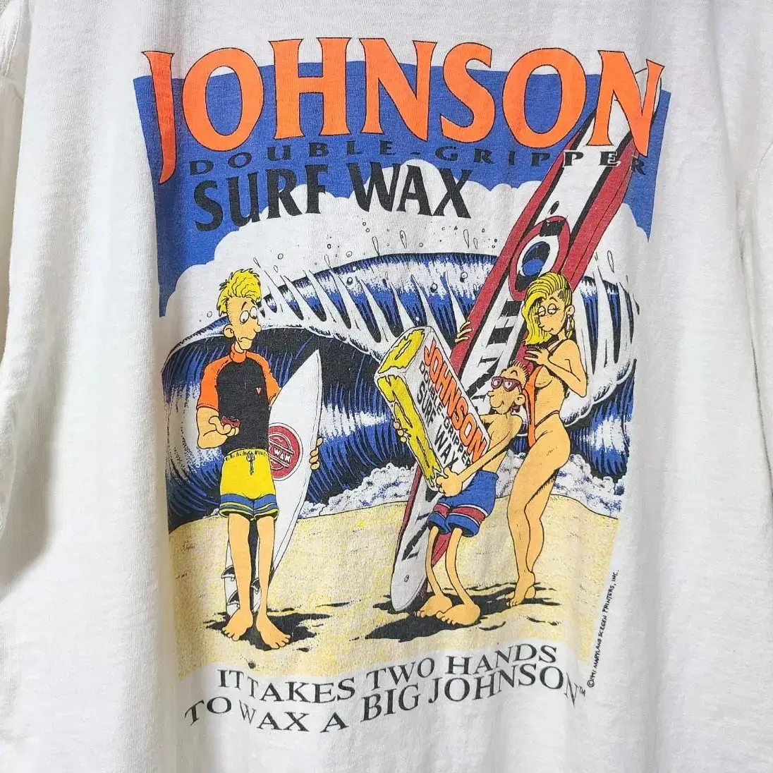 1991 Johnson surf wax 빈티지티셔츠 vtgshirts