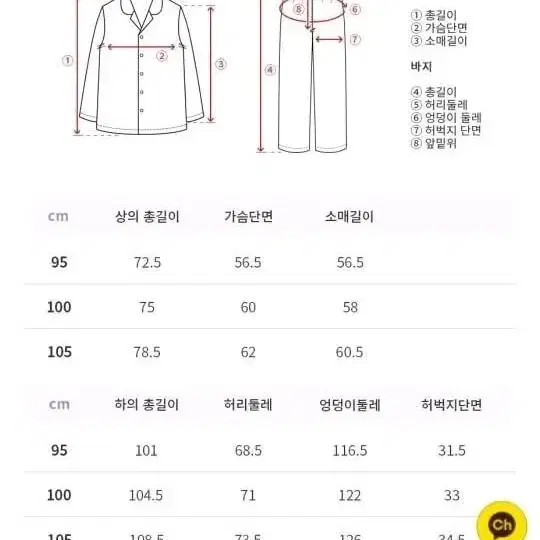 이브니에 스트라이프 잠옷 남성 및 공용(면100프로, 60수)