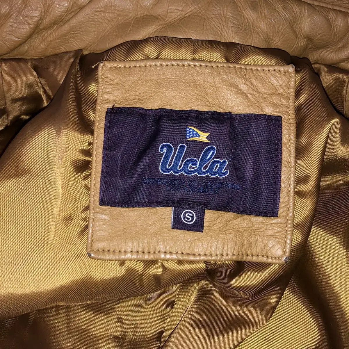 Vintage UCLA camel leather rider jk