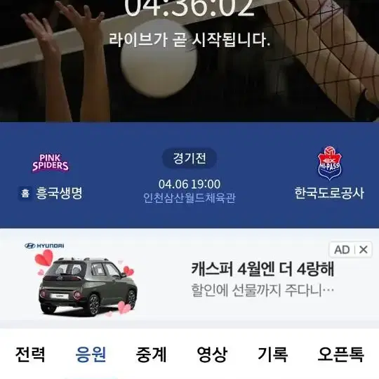 여자 배구 챔피언결정정 5차전 정가양도