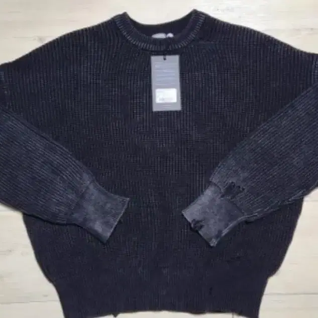 (메종미네드)DAMAGE COLOUR DYE KNIT D/GREY