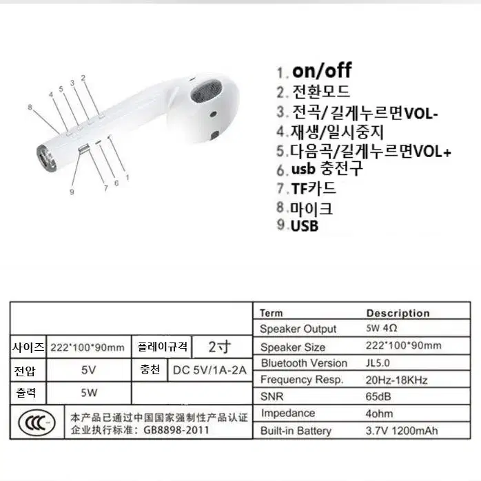 에어팟 모형 블루투스 스피커 휴대용 귀여운 스피커 친구선물